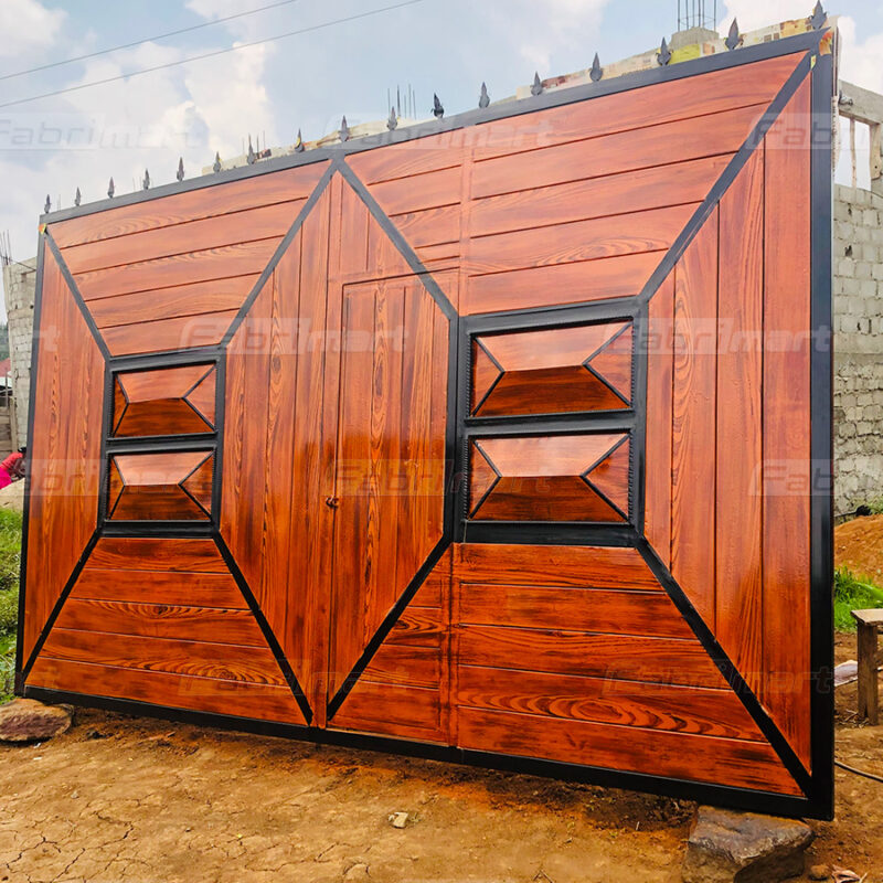 Wood-finish sliding gates